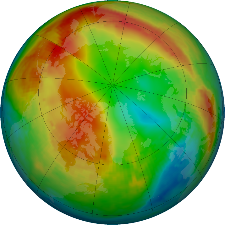 Arctic ozone map for 18 January 1986